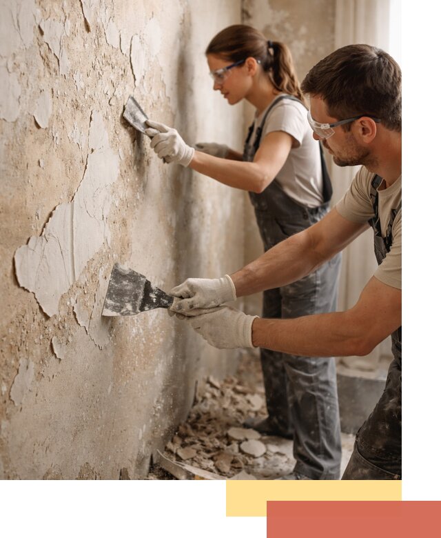 Снятие старой шпаклевки и подготовка поверхностей в Балахне