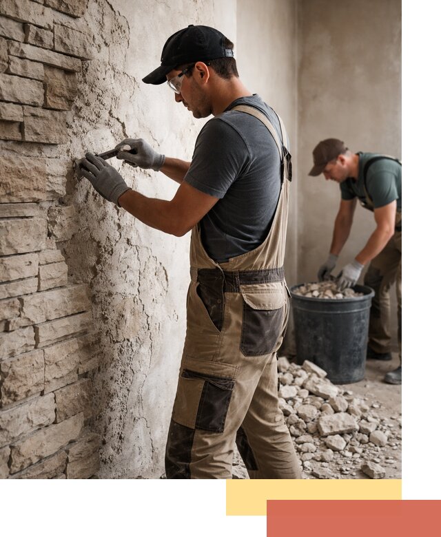 Демонтаж декоративного камня в Балахне профессионально и безопасно