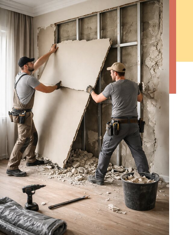 Демонтаж гипсокартона со стен в Балахне от 366 руб. — услуги демонтажа | ОТДЕЛОЧНИК-Блх