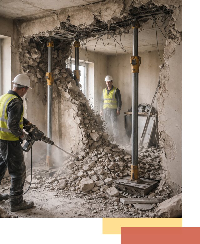 Снос несущих стен в Балахне с гарантией безопасности и качества