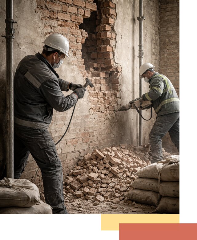 Демонтаж кирпичных стен в Балахне быстро и безопасно