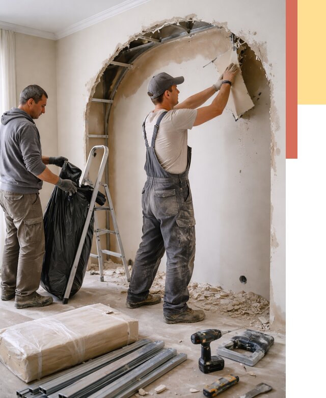 Демонтаж арки из гипсокартона в Балахне от 3657 руб. — услуги под ключ | ОТДЕЛОЧНИК-Блх