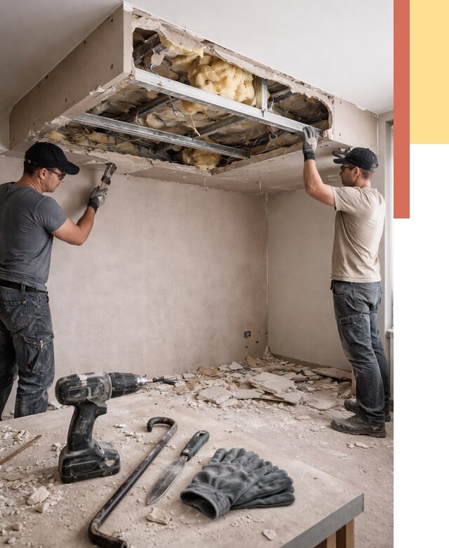 Демонтаж короба из гипсокартона в Балахне от 1588 руб. — быстро и недорого | ОТДЕЛОЧНИК-Блх