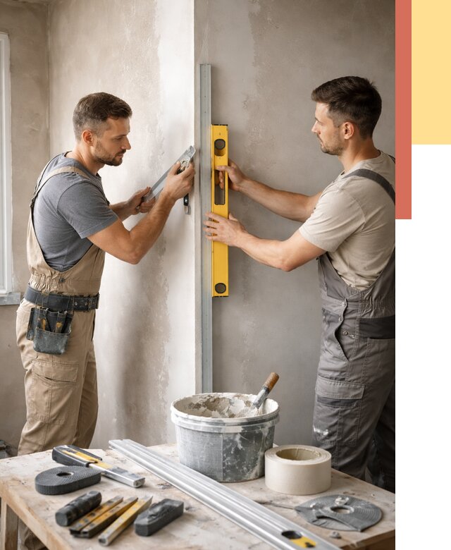 Выведение углов стен в Балахне от 1933 руб. быстро и недорого | ОТДЕЛОЧНИК-Блх