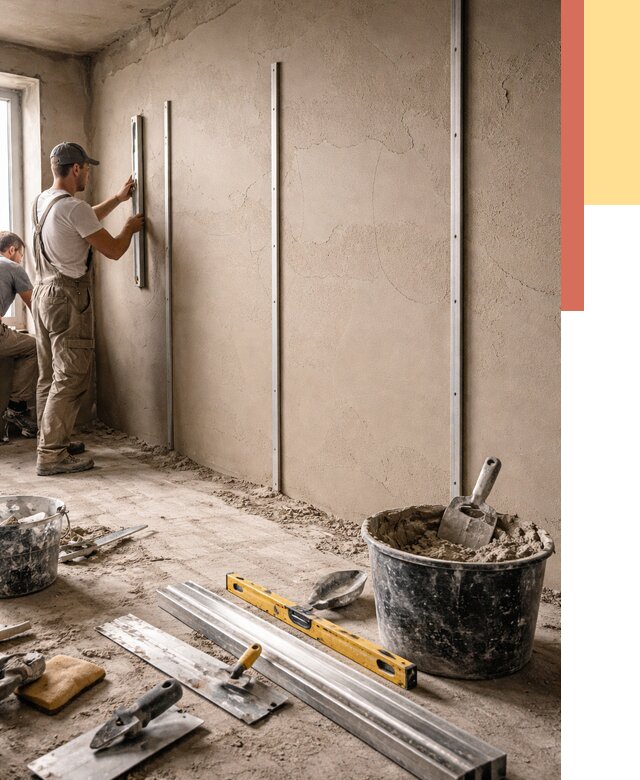 Штукатурка стен по маякам в Балахне от 5746 руб./м² — выравнивание под ключ | ОТДЕЛОЧНИК-Блх