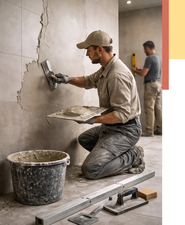 Штукатурка стен в ванной в Балахне от 4702 руб./м² — выравнивание под ключ | ОТДЕЛОЧНИК-Блх