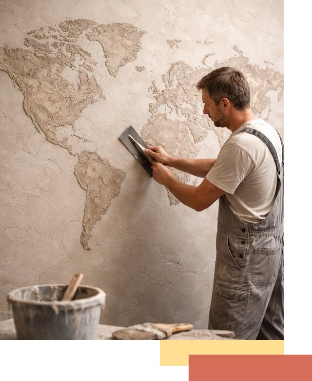 Декоративная штукатурка «Карта мира» под ключ в Балахне