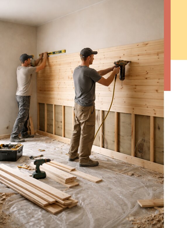 Монтаж деревянной вагонки на стены в Балахне от 7836 руб. | Услуги монтажа вагонки | ОТДЕЛОЧНИК-Блх