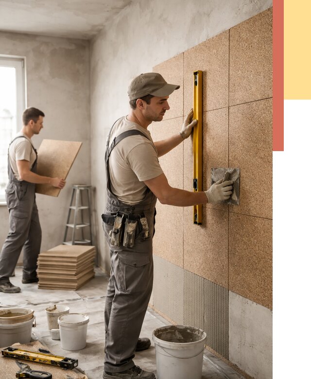 Монтаж пробковых панелей на стены в Балахне от 3657 руб. — ОТДЕЛОЧНИК-Блх