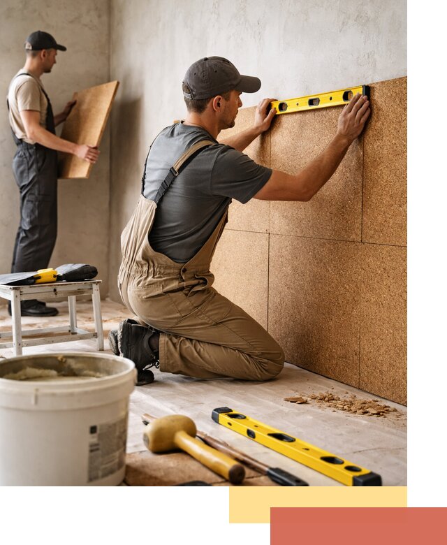 Монтаж пробковых панелей на стены в Балахне быстро и качественно