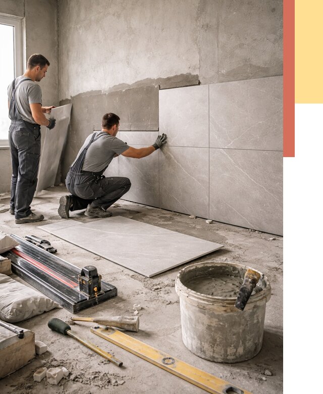 Облицовка стен керамогранитом в Балахне от 4388 руб./м² — услуги под ключ | ОТДЕЛОЧНИК-Блх