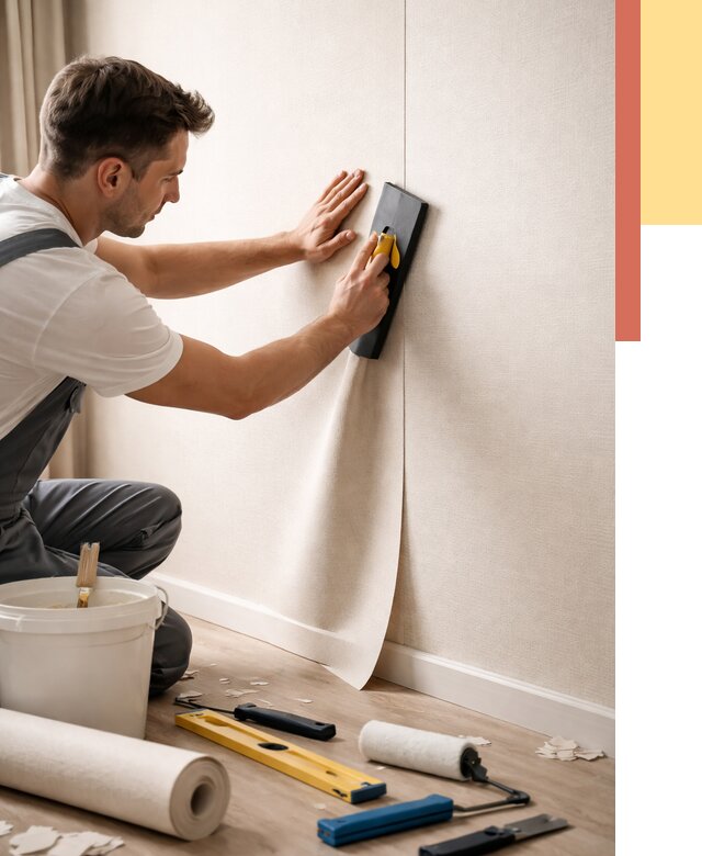 Поклейка виниловых обоев в Балахне от 4702 руб. | Быстро и недорого — ОТДЕЛОЧНИК-Блх