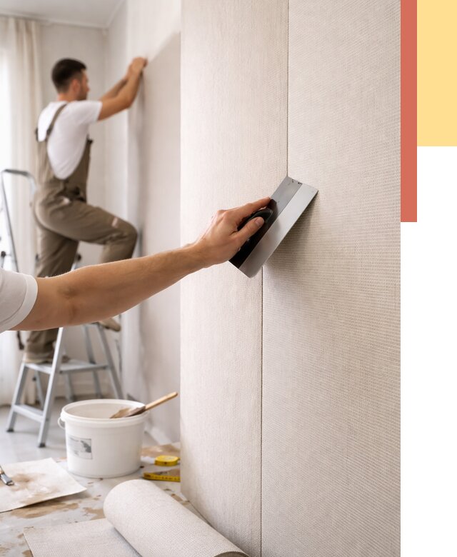 Поклейка текстильных обоев в Балахне от 4702 руб. под ключ | ОТДЕЛОЧНИК-Блх