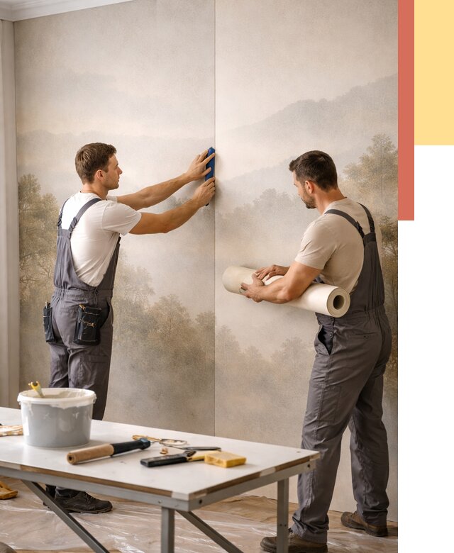 Поклейка фотообоев в Балахне от 8881 руб/м² — быстро и недорого | ОТДЕЛОЧНИК-Блх