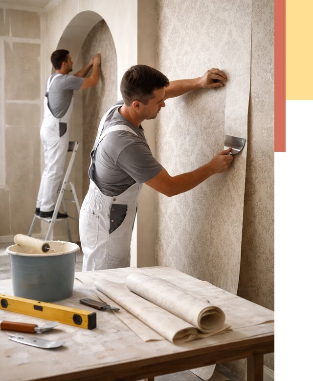 Поклейка обоев на сложные стены в Балахне от 2925 руб. под ключ | ОТДЕЛОЧНИК-Блх