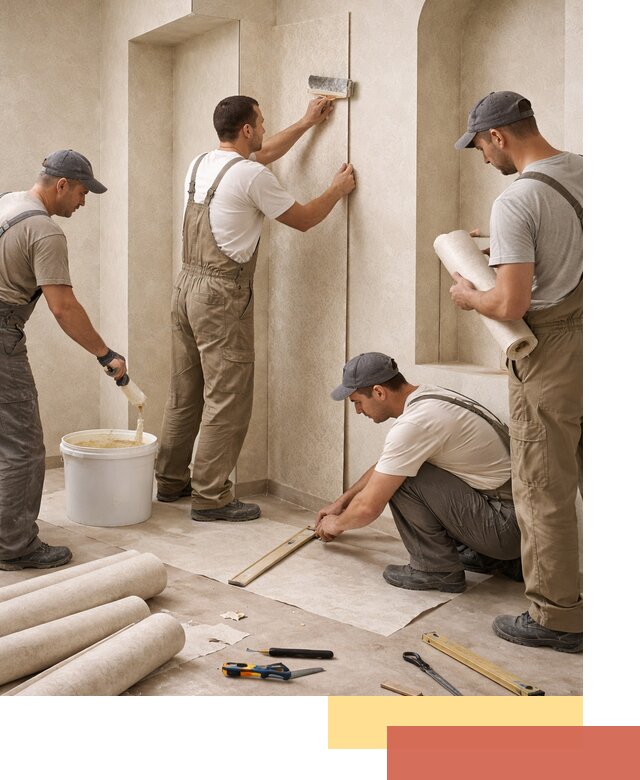 Поклейка обоев на сложные стены и неровные поверхности в Балахне