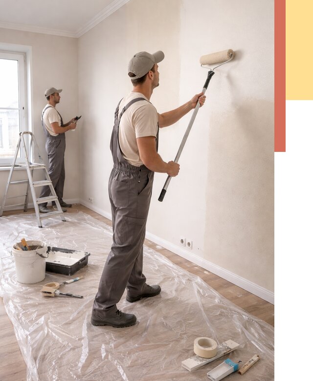 Покраска стен акриловой краской в Балахне от 3657 руб./м² — быстро и недорого | ОТДЕЛОЧНИК-Блх