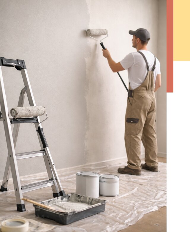 Покраска стен латексной краской в Балахне от 4702 руб. за м2 | ОТДЕЛОЧНИК-Блх