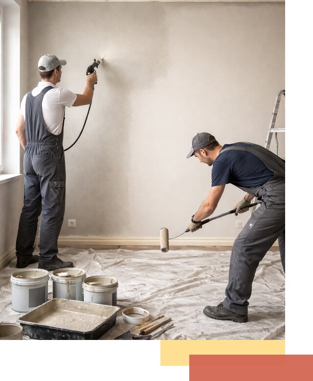 Покраска стен моющейся краской и защита поверхностей в Балахне