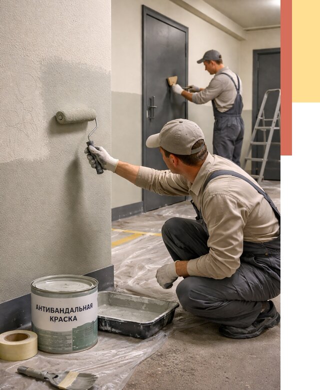 Покраска стен антивандальной краской в Балахне от 4702 руб./м² под ключ | ОТДЕЛОЧНИК-Блх