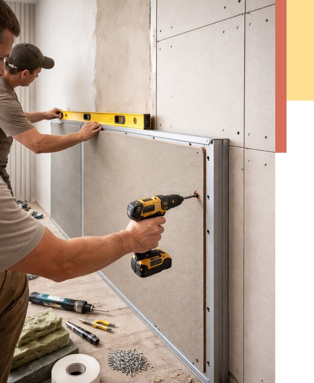 Шумоизоляция стен панелями ЗИПС в Балахне от 2299 руб./м² под ключ | ОТДЕЛОЧНИК-Блх