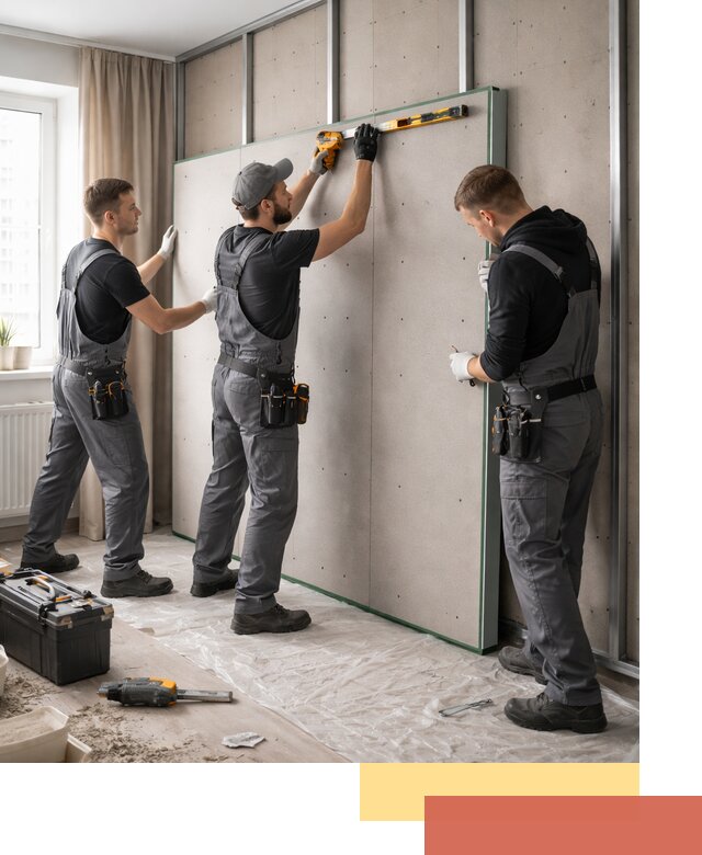 Шумоизоляция стен панелями ЗИПС в Балахне для жилых и коммерческих помещений