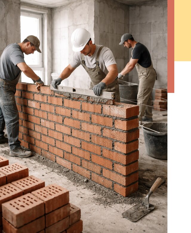 Кладка перегородок из кирпича в Балахне от 3657 руб. за м² | ОТДЕЛОЧНИК-Блх