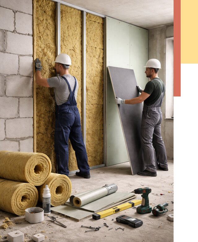 Шумоизоляция перегородок из блоков в Балахне от 1933 руб./м² — быстро и недорого | ОТДЕЛОЧНИК-Блх