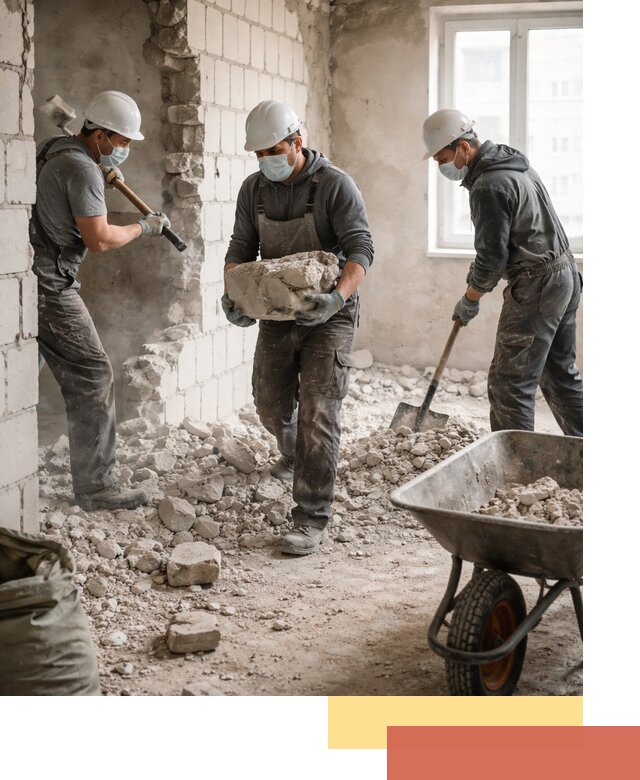 Демонтаж блочных перегородок в Балахне быстро и аккуратно