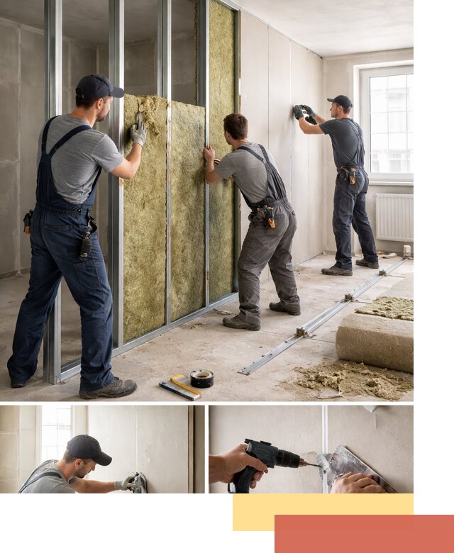 Перегородка из гипсокартона с шумоизоляцией в Балахне — монтаж под ключ