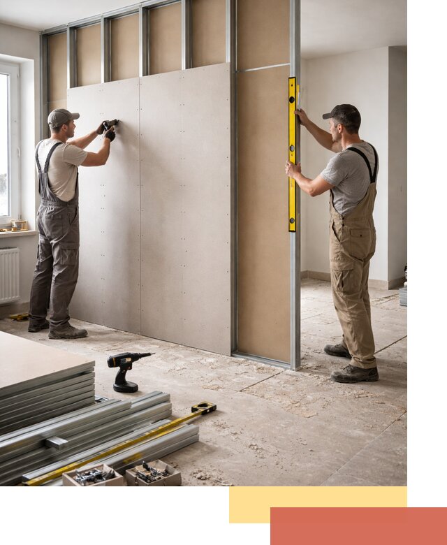 Зонирующая перегородка из гипсокартона под ключ в Балахне