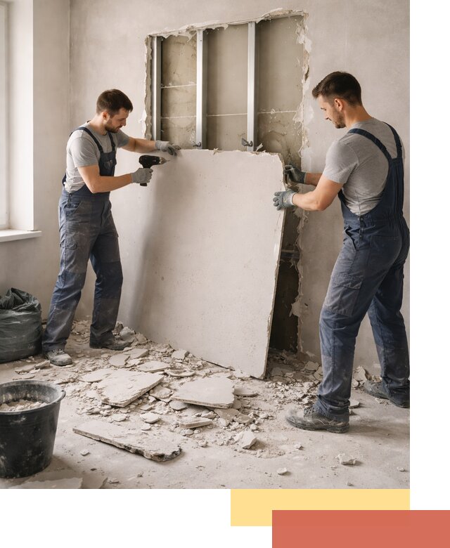 Демонтаж перегородки из гипсокартона в Балахне быстрый и аккуратный