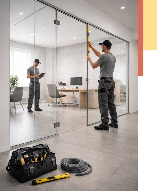 Цельностеклянные перегородки под ключ в Балахне от 9926 руб. — монтаж и цены | ОТДЕЛОЧНИК-Блх