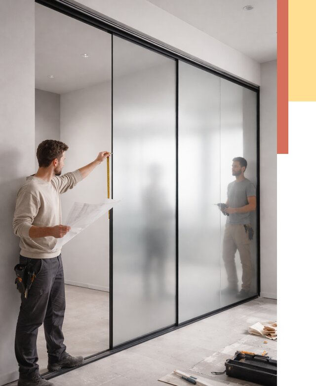 Матовые стеклянные перегородки в Балахне от 8881 руб. — монтаж и установка | ОТДЕЛОЧНИК-Блх