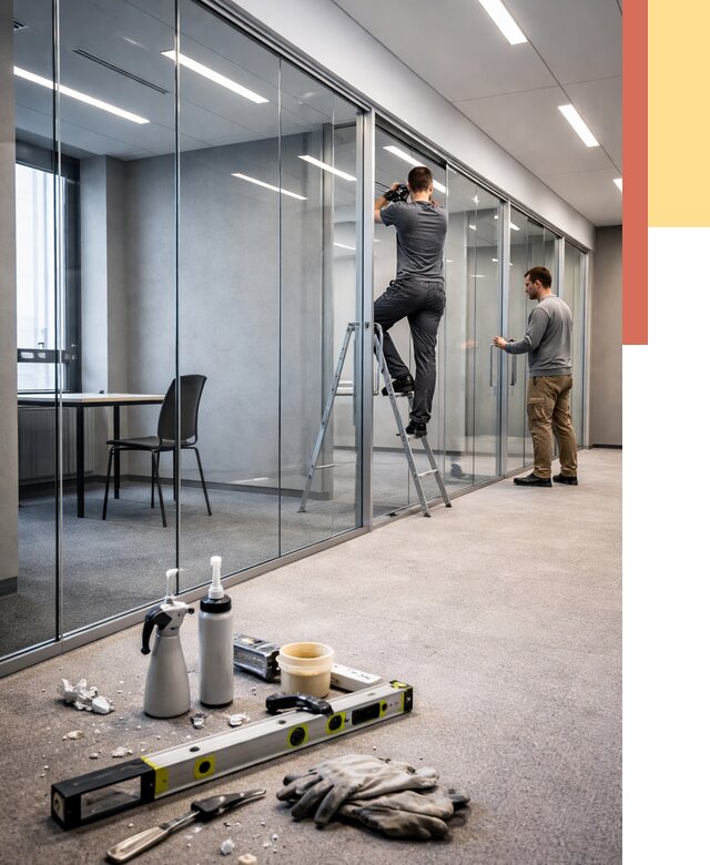 Стеклянные офисные перегородки в Балахне от 8881 руб. — монтаж и установка | ОТДЕЛОЧНИК-Блх