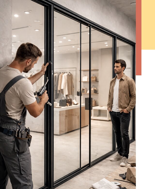 Стеклянные перегородки для магазинов в Балахне от 8567 руб. под ключ | ОТДЕЛОЧНИК-Блх