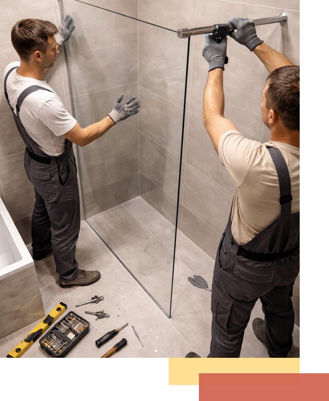 Стеклянные перегородки для душа в Балахне — изготовление и монтаж