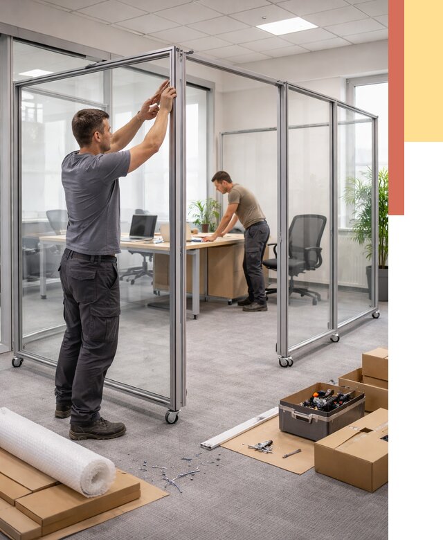 Мобильные офисные перегородки в Балахне от 13060 руб. — установка под ключ | ОТДЕЛОЧНИК-Блх