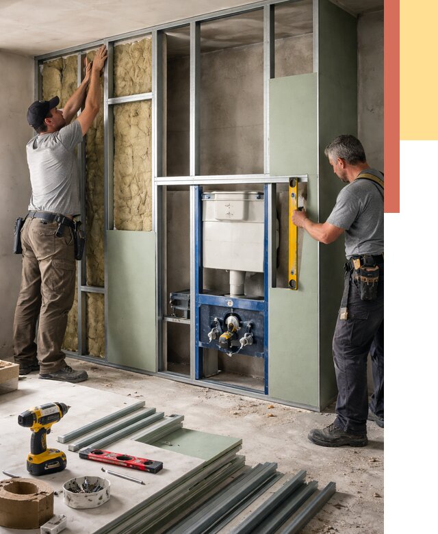 Установка сантехнических перегородок в Балахне от 8881 руб. | ОТДЕЛОЧНИК-Блх