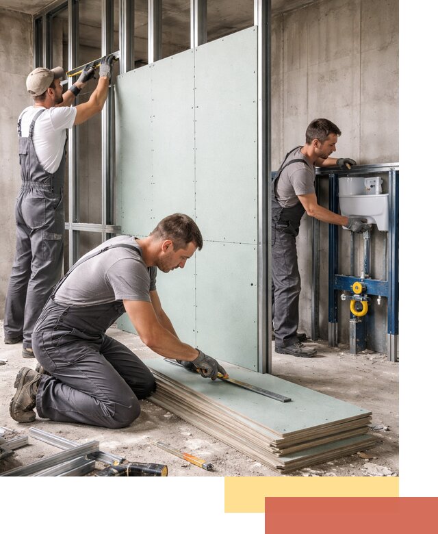 Монтаж и ремонт сантехнических перегородок в Балахне