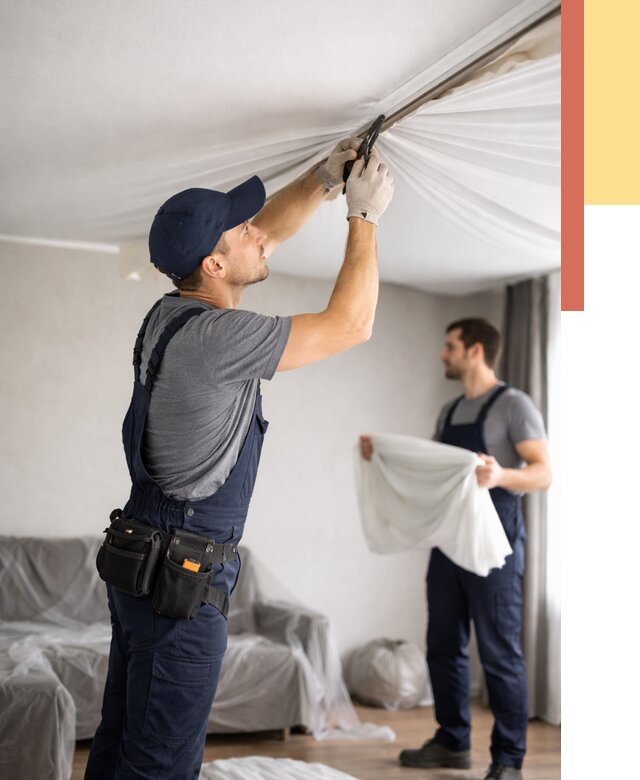 Демонтаж натяжного потолка в Балахне от 4702 руб. — снятие и разбор под ключ | ОТДЕЛОЧНИК-Блх