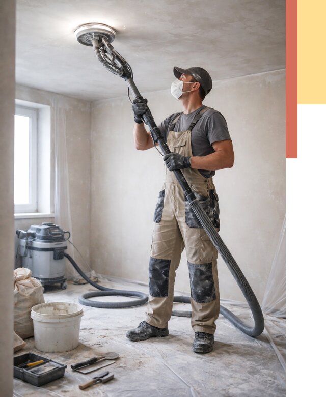 Шлифовка потолка в Балахне от 3657 руб. — услуги шлифования потолка | ОТДЕЛОЧНИК-Блх