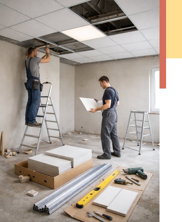 Монтаж потолка армстронг в Балахне от 4702 руб/м2 — быстрая установка под ключ | ОТДЕЛОЧНИК-Блх