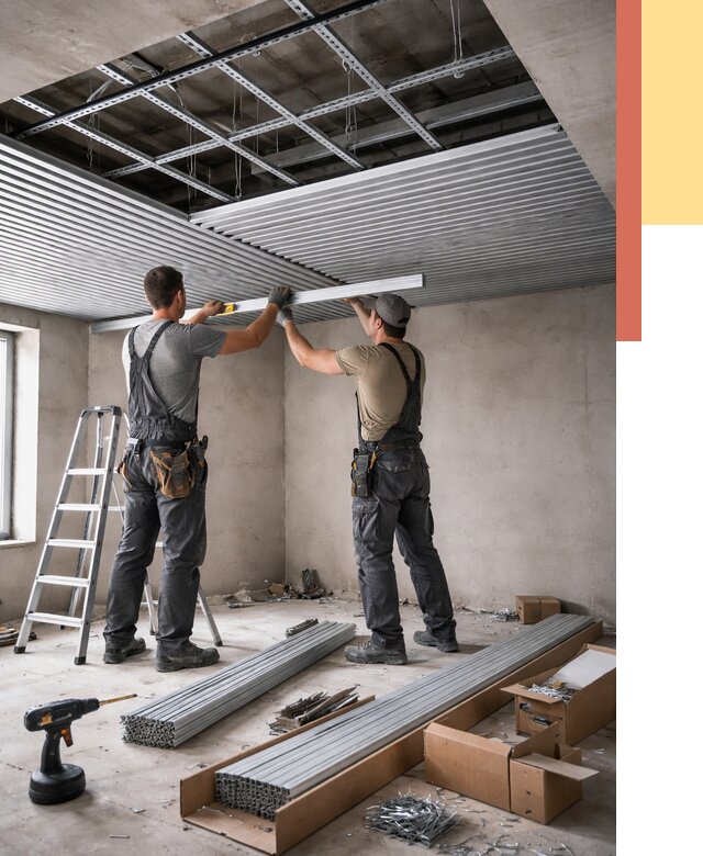 Монтаж реечного потолка в Балахне от 4702 руб. под ключ | ОТДЕЛОЧНИК-Блх