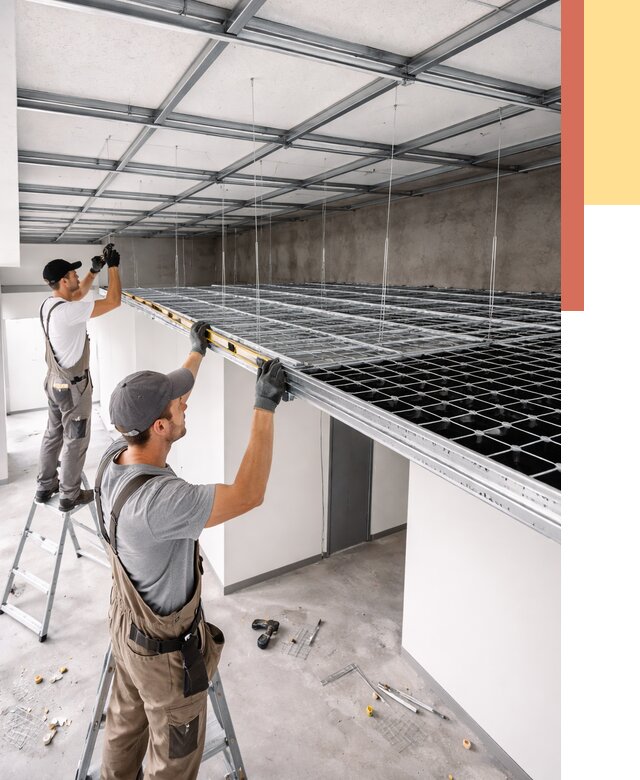 Монтаж потолка грильято в Балахне от 470 руб./м² — быстрая сборка под ключ | ОТДЕЛОЧНИК-Блх