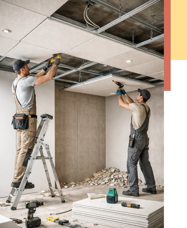 Монтаж акустического потолка в Балахне от 6791 руб/м2 — быстро и недорого | ОТДЕЛОЧНИК-Блх