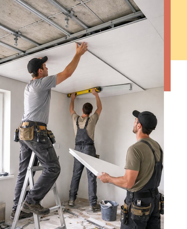 Монтаж потолка из ПВХ панелей в Балахне от 3657 руб./м2 — быстро и недорого | ОТДЕЛОЧНИК-Блх