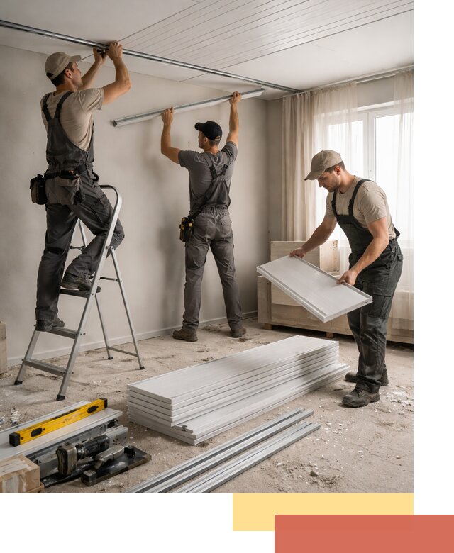 Монтаж потолка из ПВХ панелей в Балахне оперативно и качественно