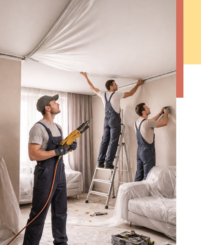 Установка натяжного потолка в Балахне от 4702 руб. | Быстро и недорого — ОТДЕЛОЧНИК-Блх