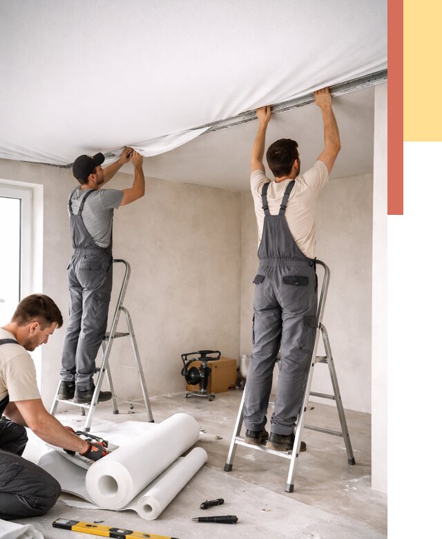 Монтаж тканевого натяжного потолка в Балахне от 3657 руб. под ключ | ОТДЕЛОЧНИК-Блх